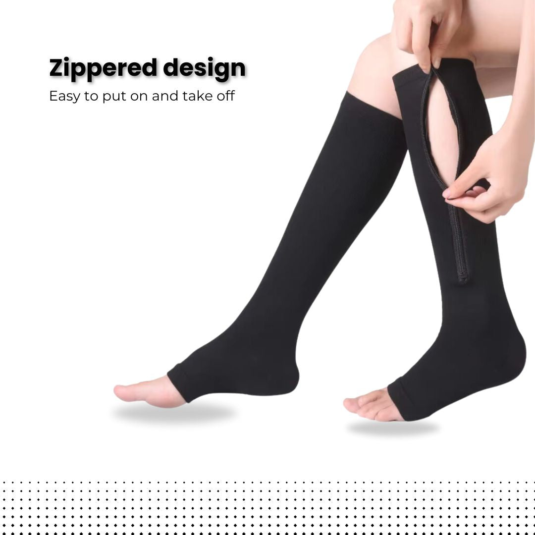 Zippered Compression Socks for Women
