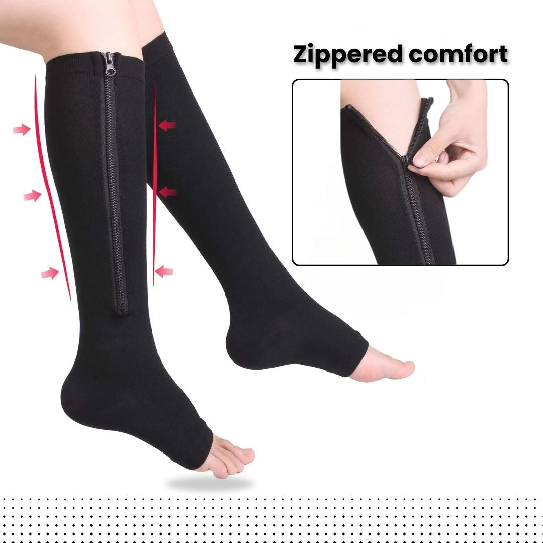 Zippered Compression Socks for Women