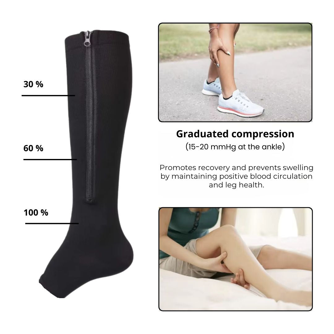 Zippered Compression Socks for Women